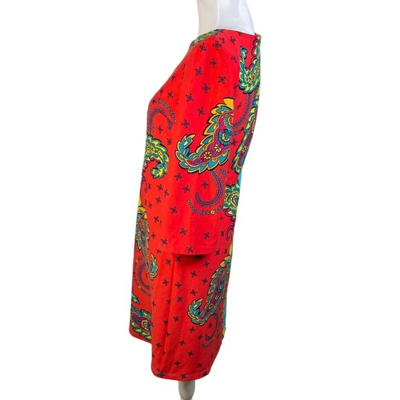 Muse Womens Red & Blue Paisley Dress Size 4 - Picture 2 of 6